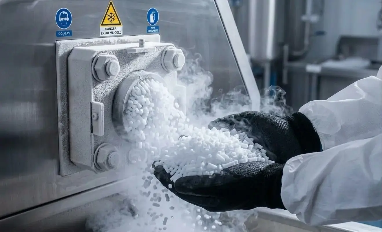 High density 3mm dry ice micro pellets for industrial blasting in Riyadh